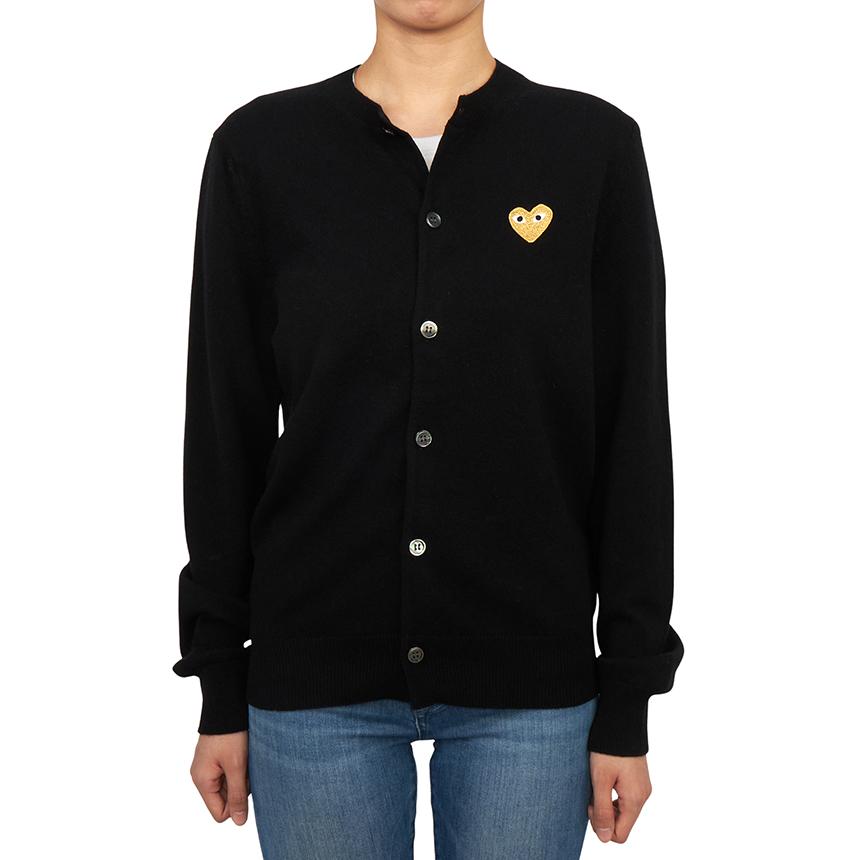 Comme des Garcons Gold Heart Patch Unisex Loose Fit Cardigan AX N049 051 1