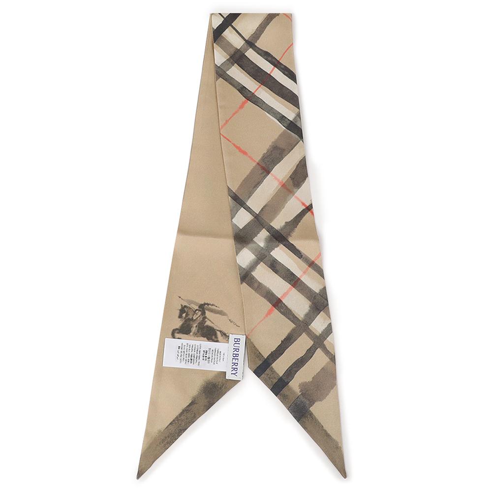 BURBERRY Watercolor Check Skinny Silk Scarf 8119960
