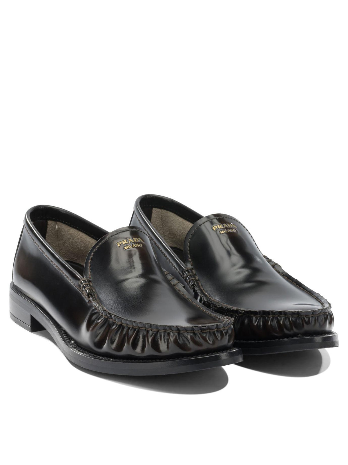 PRADA Black Leather Loafers