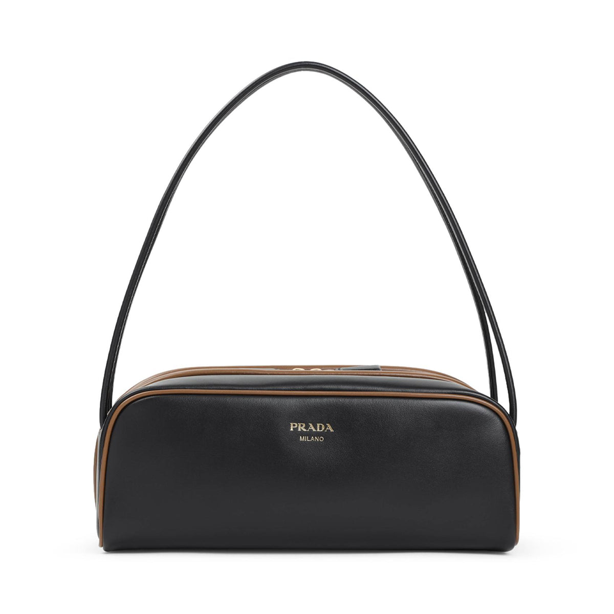 PRADA Black Leather Shoulder Bag