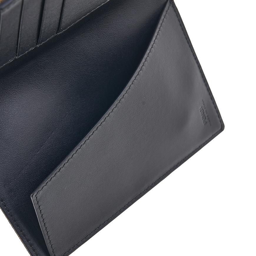 FENDI Selleria Leather Men's Passport Wallet