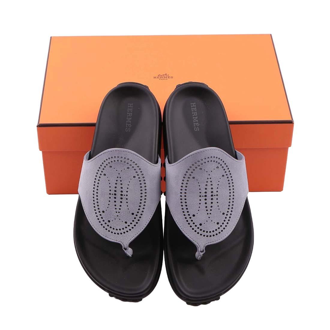 HERMES Blue Natura Slide Sandals Women’s Slippers