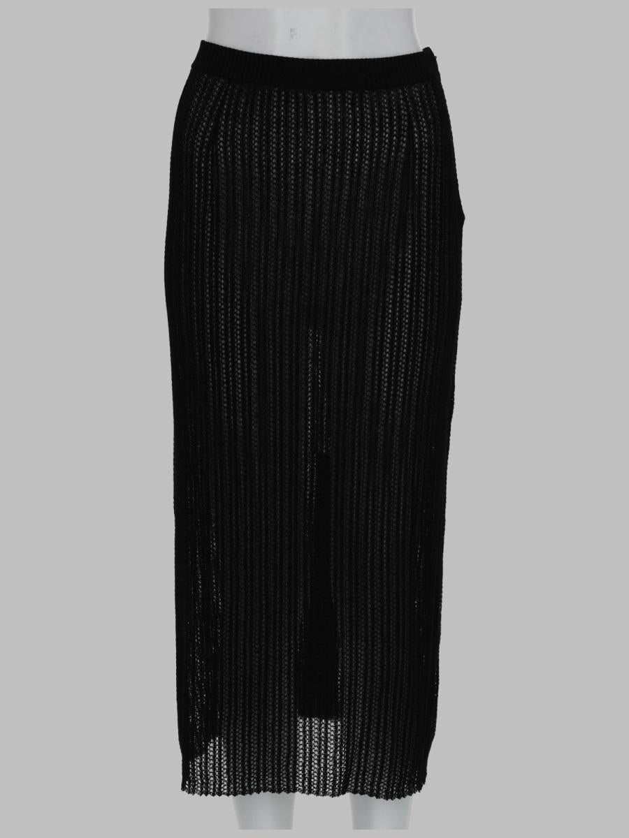 Maison Margiela Black Wool Long Skirt