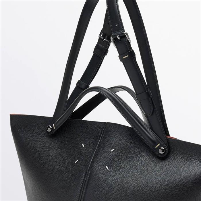 Maison Margiela Dress Age Medium Tote Bag Black Leather