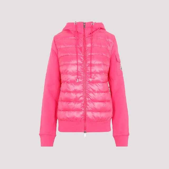 Moncler Pink Logo Pocket Puffer Jacket Women’s