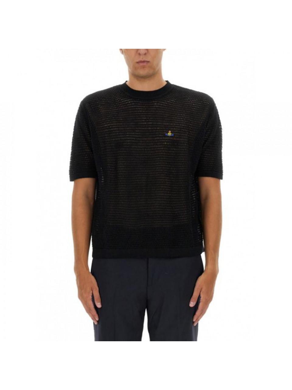 Vivienne Westwood Julian Short Sleeve T-Shirt Black Cotton