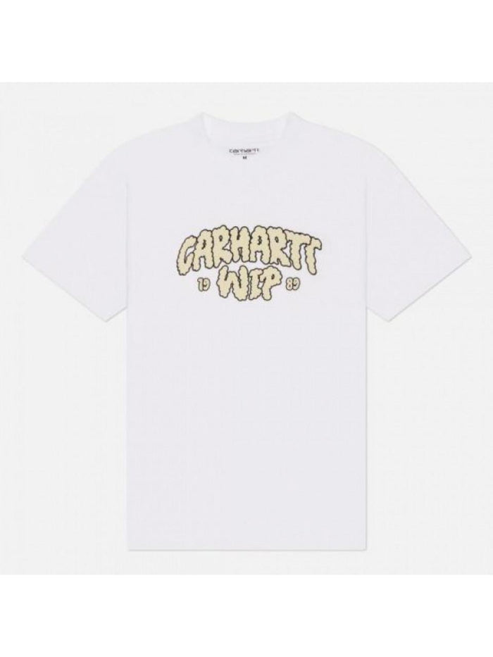 CARHARTT WIP Cloud Script Short Sleeve T-Shirt White Cotton Men