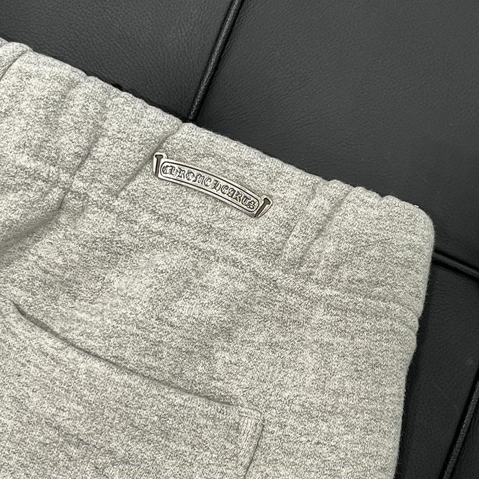 Chrome Hearts Grey Relaxed Fit Sweatpants with CH Embroidery