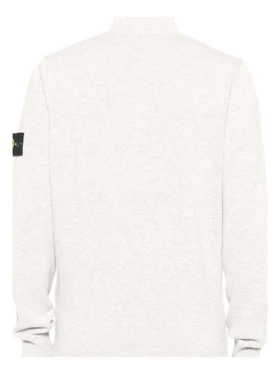 STONE ISLAND Ivory Half-Zip Turtleneck Knit Sweater Men K2S155100040 S00A3 V0093