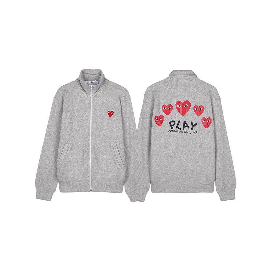 Comme des Garcons Unisex Multi Heart Print Track Jacket AZ T252 051 GREY