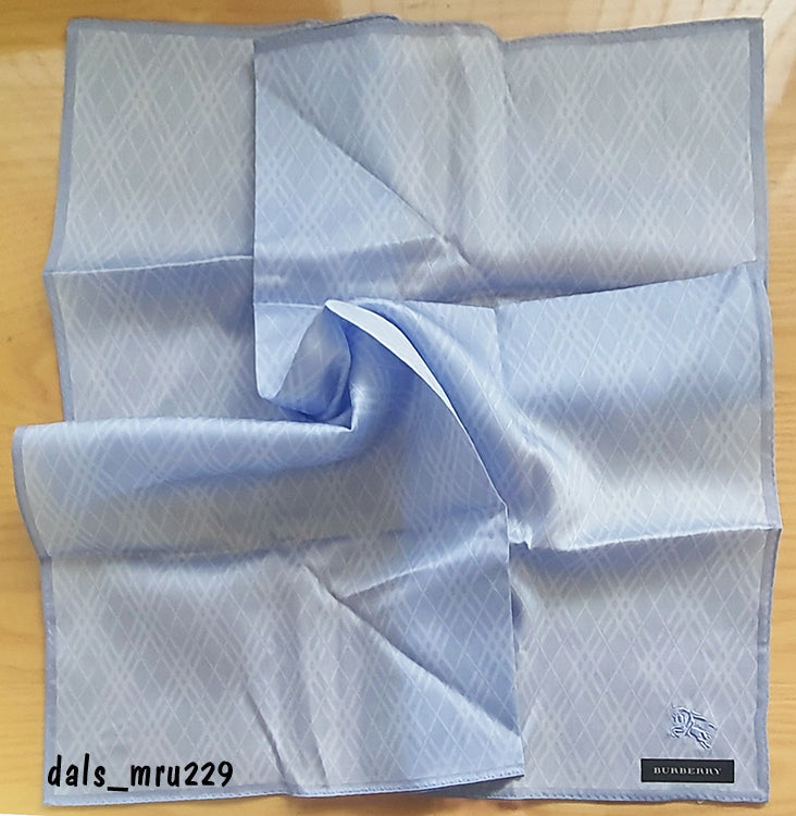 BURBERRY Diagonal Horse Logo Petite Scarf Sky Blue Unisex Scarf