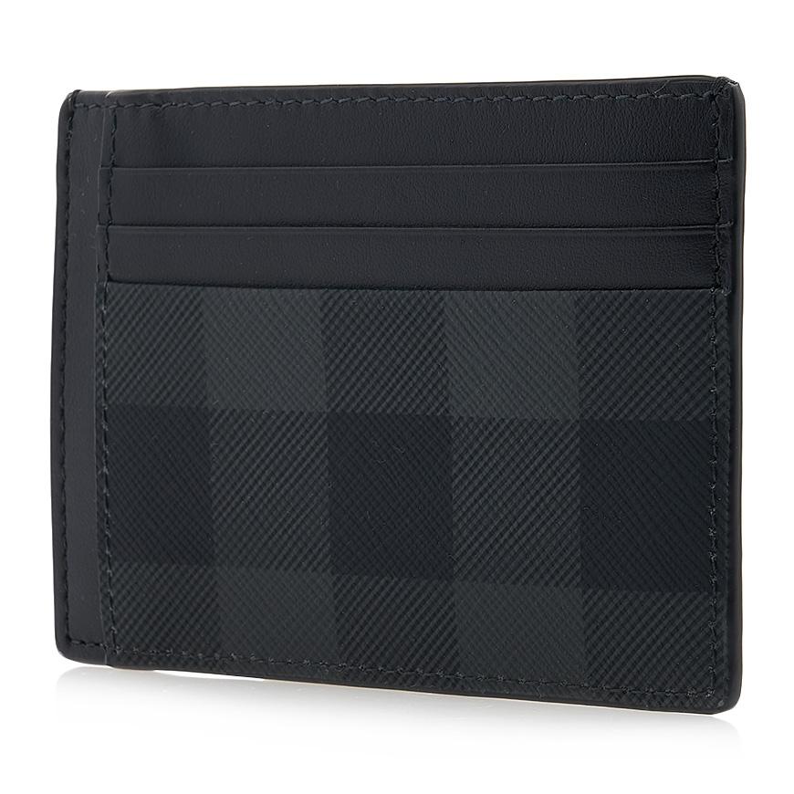 BURBERRY Men’s Check Leather Money Clip Wallet