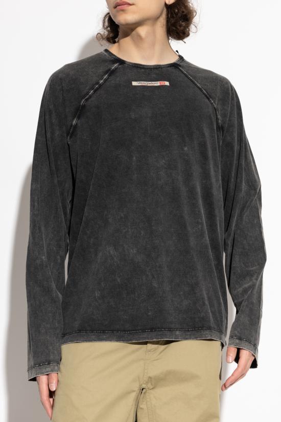 DIESEL Long Sleeve Sweatshirt Top for Men A23181 0KNCW 900A DARK GREY DOM