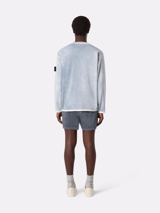 STONE ISLAND Avio Blue Cotton Drawstring Cargo Shorts K1S15B100006 S0043 V0024