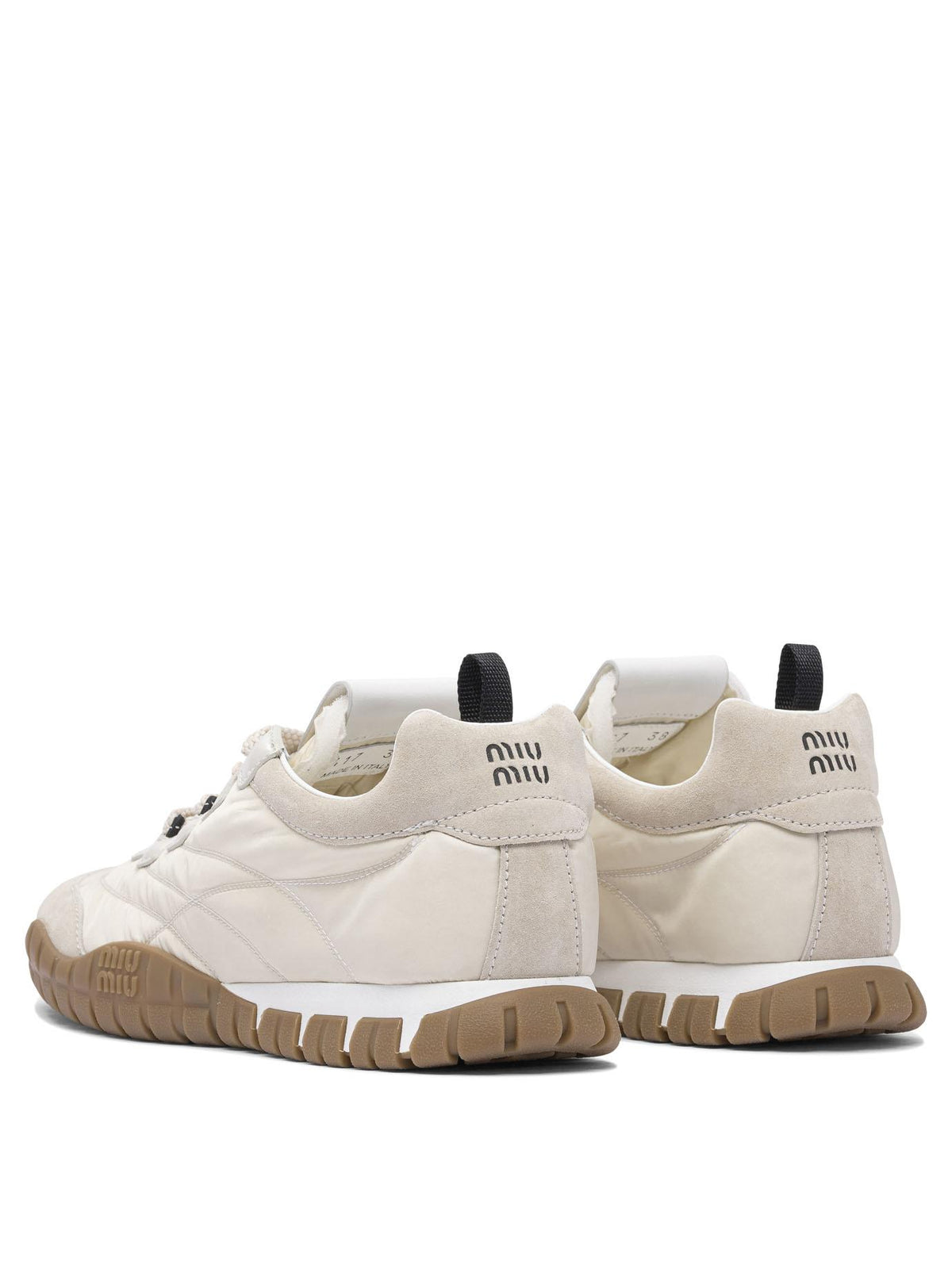 Miu Miu White Leather Low Top Sneakers