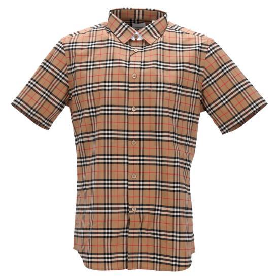 BURBERRY Brown Short Sleeve Shirt for Men