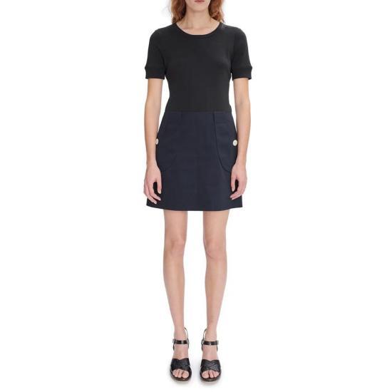 A.P.C. Cotton Mini Skirt Navy COHDBF 06413