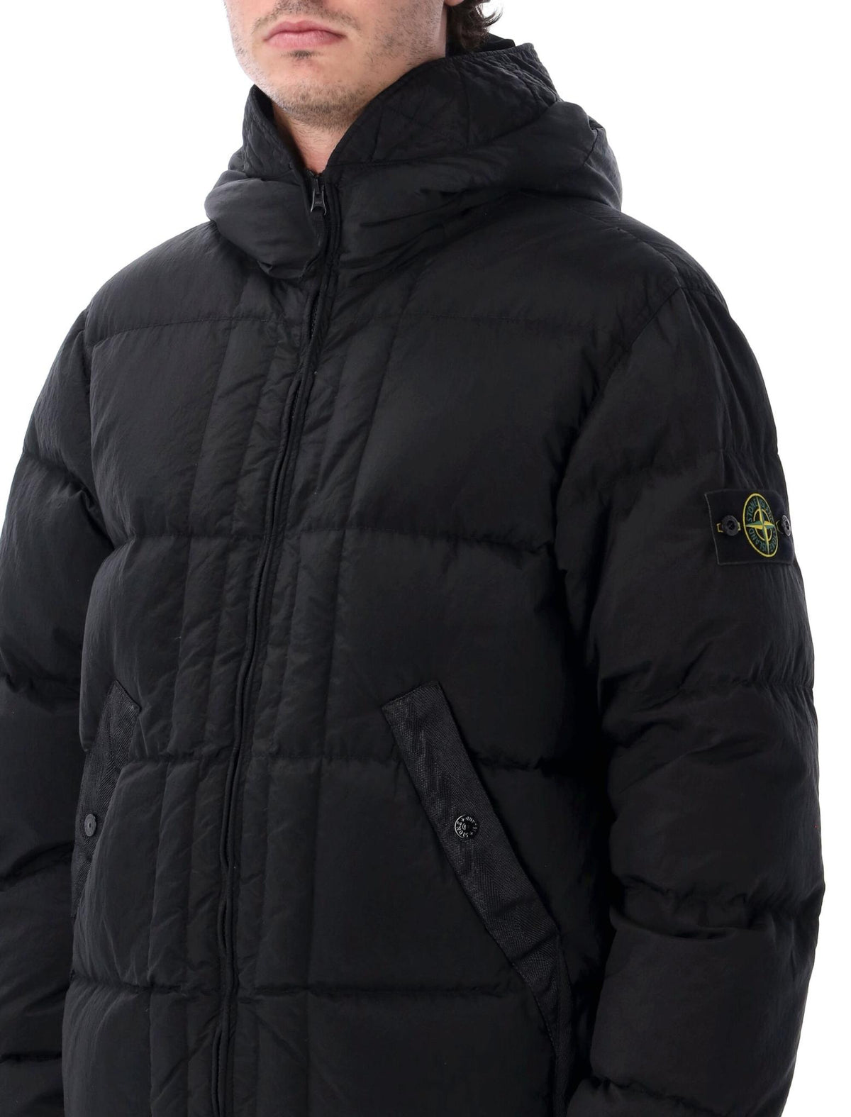 STONE ISLAND Black Down Puffer Jacket