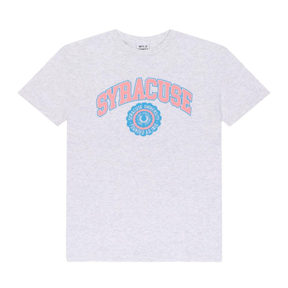 Wild Donkey Syracuse Graphic Print Ash Short Sleeve T-Shirt Unisex