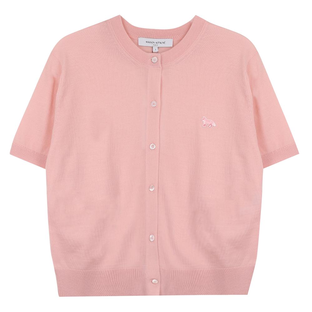 Maison Kitsune Baby Fox Patch Regular Short Sleeve Cardigan OW00513 KT1036 0140