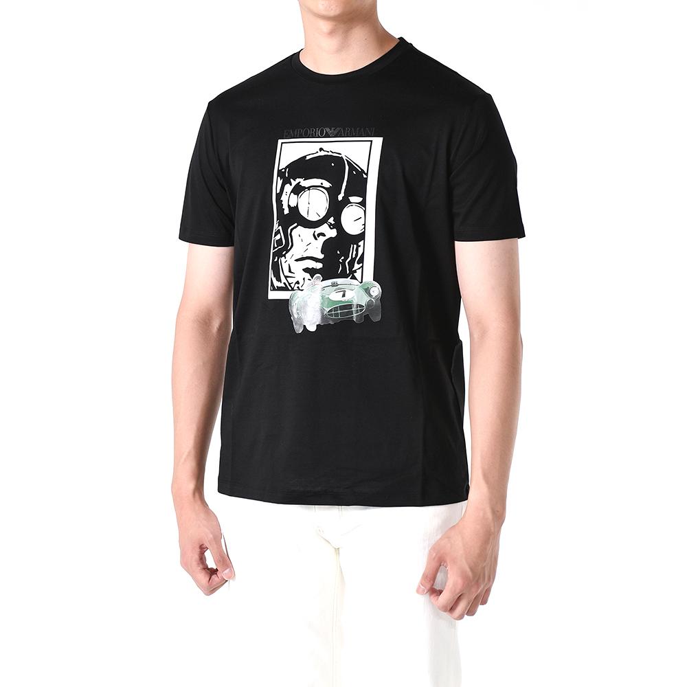 Emporio Armani Racing Print Short Sleeve T-Shirt Black