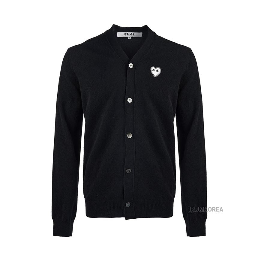 Comme des Garcons Unisex White Heart Cardigan AX N062 051 BLACK