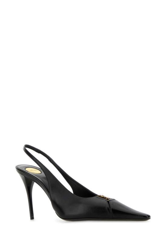 Saint Laurent Babylone Breteuil Slingback Pumps Black Leather