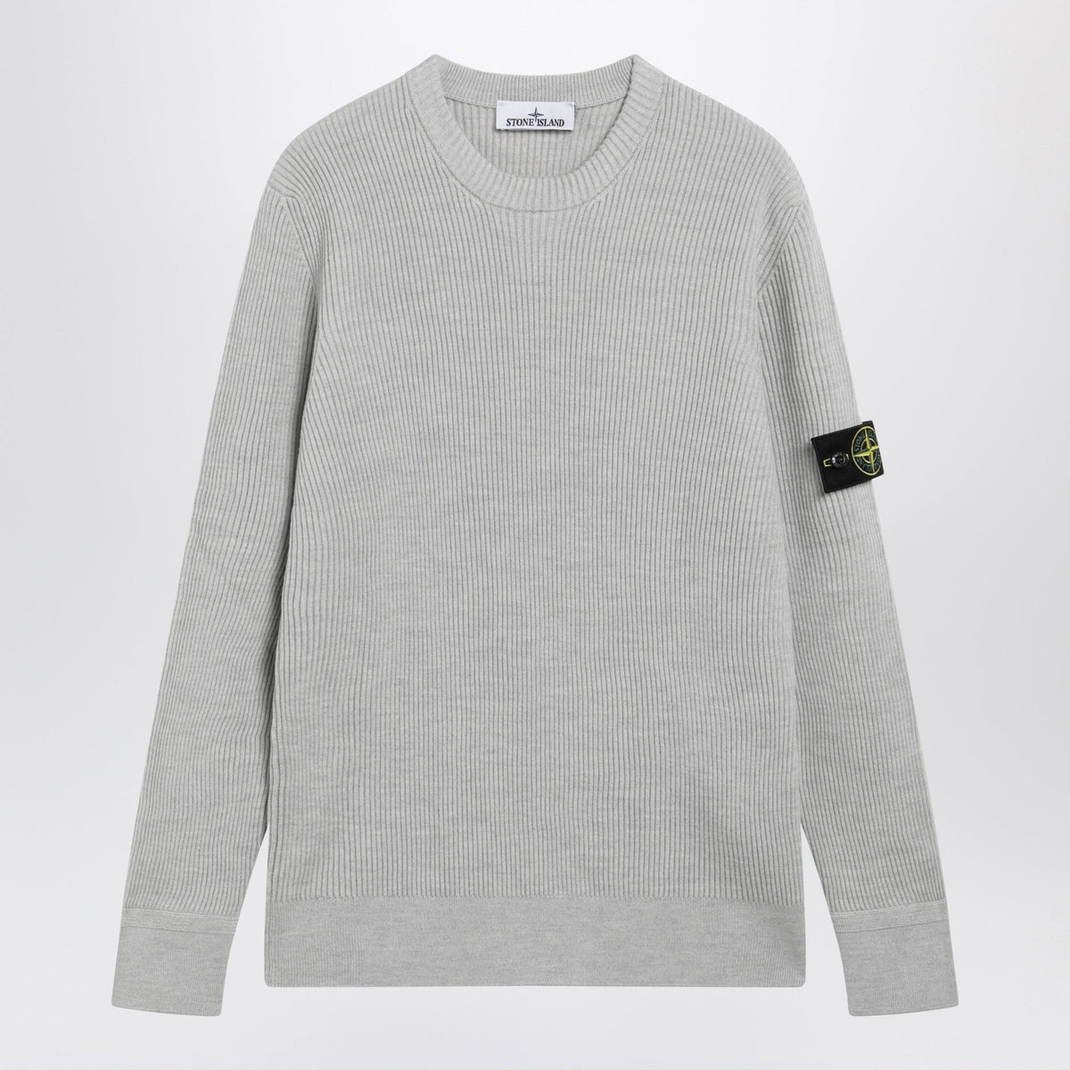 STONE ISLAND Wool Blend Crewneck Knit Sweater for Men