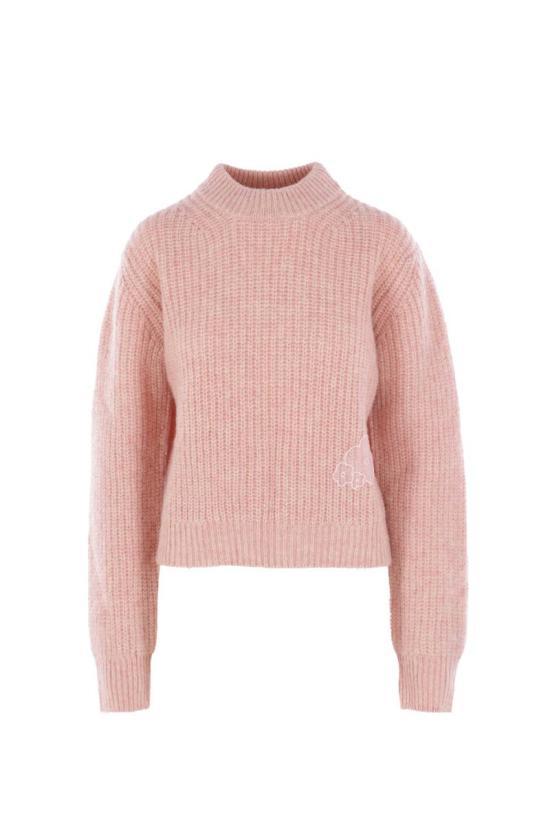 CECILIE BAHNSEN Soft Pink Round Neck Knit Sweater 325 KNI 51003