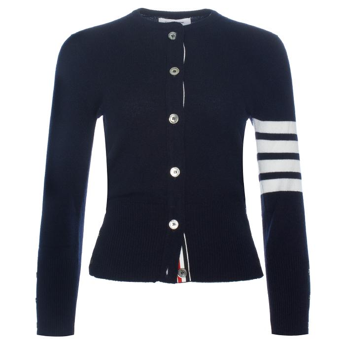 THOM BROWNE Women’s Cashmere Diagonal Stripe Crewneck Cardigan