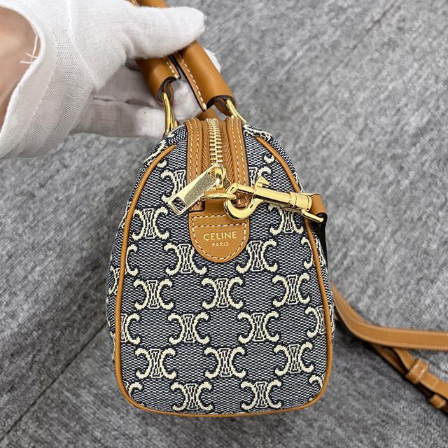 CELINE Triomphe All Over Jacquard Boston Small Shoulder Bag 113772U29 07PM