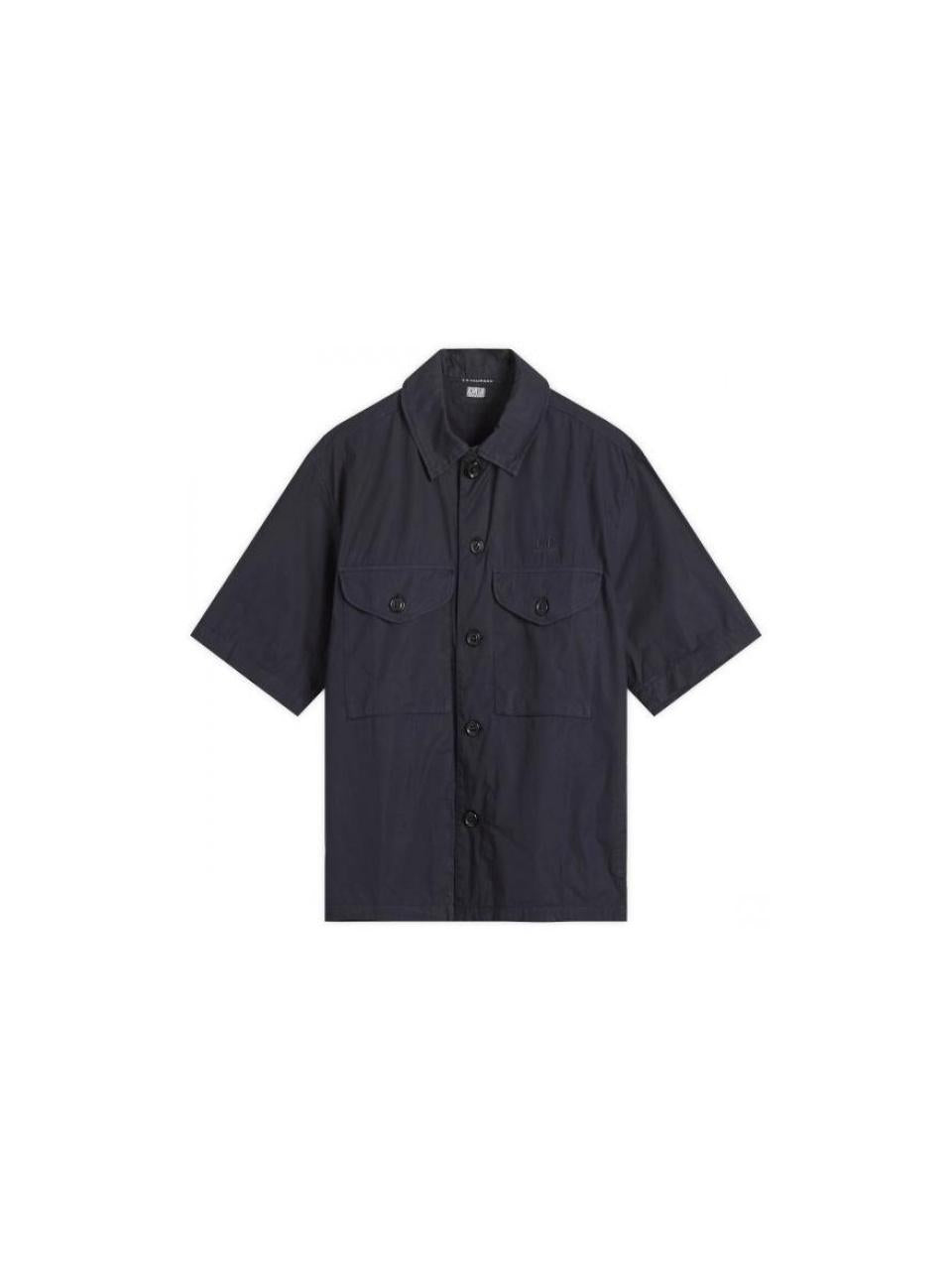 CP Company Poplin Short Sleeve Overshirt Men’s Navy Shirt