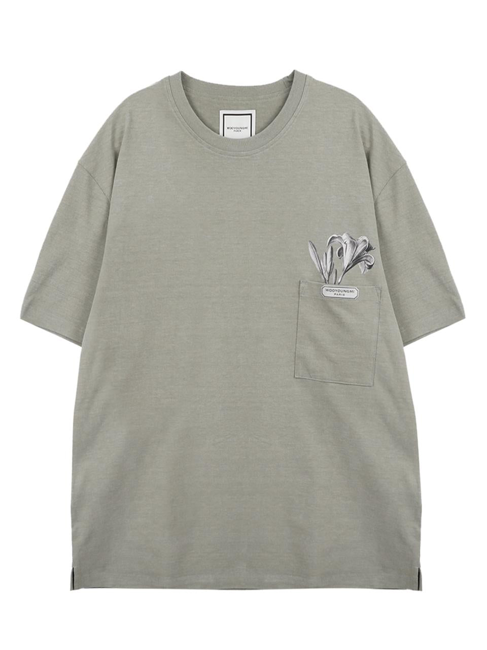 WOOYOUNGMI Flower Back Logo Short Sleeve T-Shirt