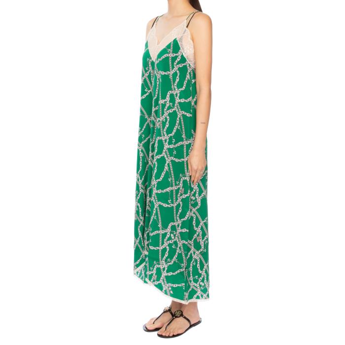 Zadig&Voltaire Green Chain Print Long Dress