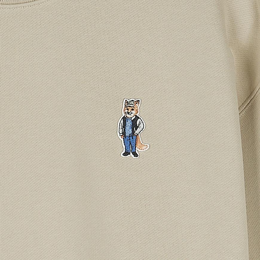 Maison Kitsune Dressed Fox Logo Crewneck Sweatshirt Men Grey PM00310 KM0341 0335