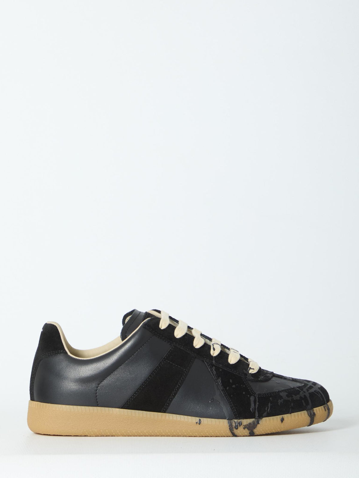 Maison Margiela White Leather Low-Top Sneakers