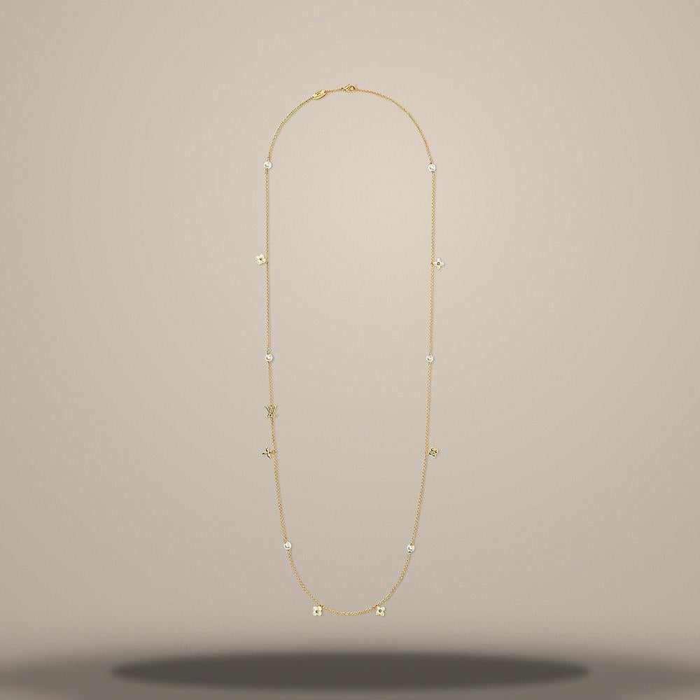 Louis Vuitton Floragram XS Pendant Gold-Tone Metal Necklace