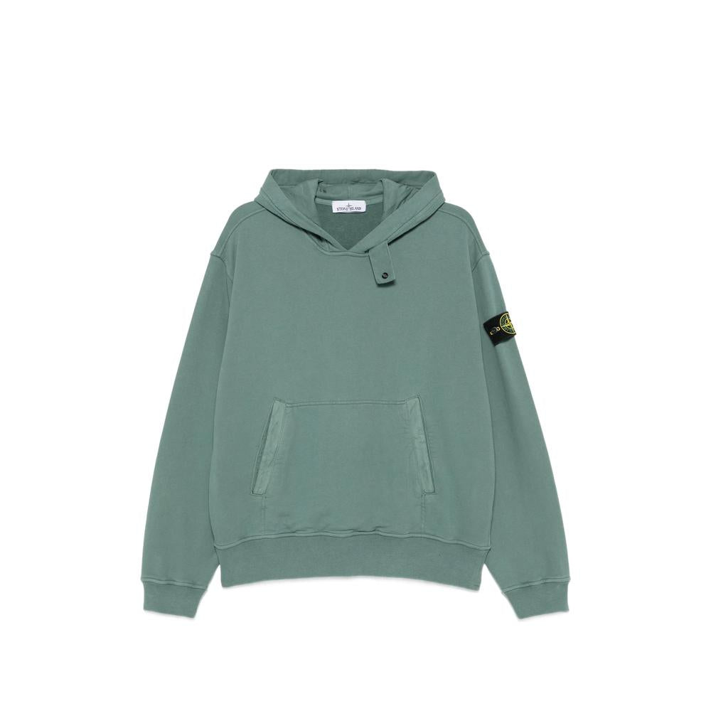 STONE ISLAND Cotton Fleece Pullover Hoodie Men's Navy