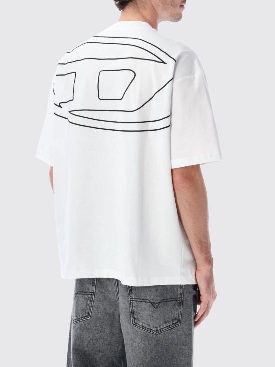 DIESEL Maxi Oval D Embroidered Logo T-Shirt White Men