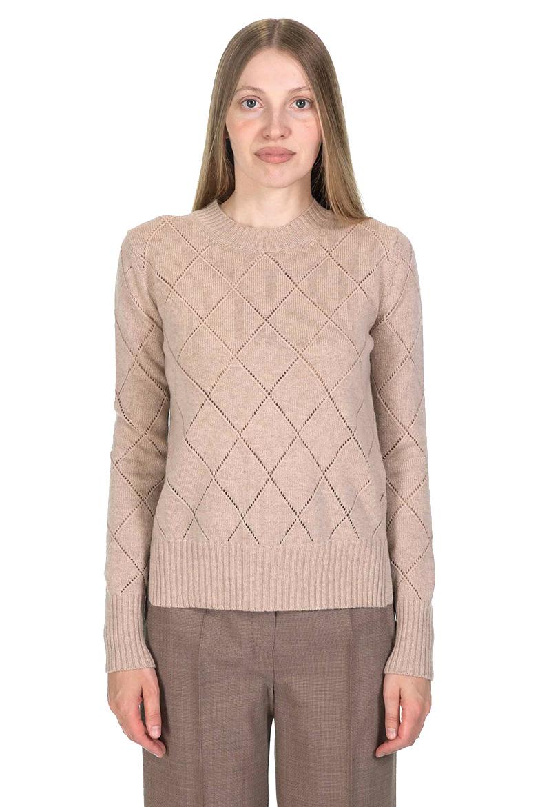Max Mara Studio Brunate Camel Wool Crewneck Sweater for Wo 2363660839600 002 STK