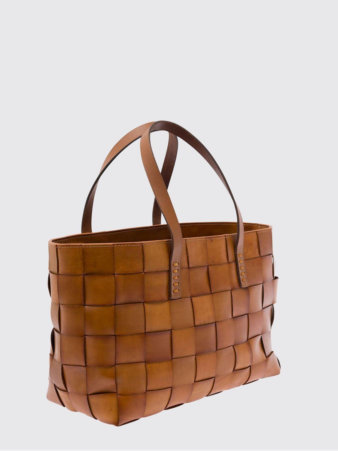 Dragon Diffusion Tan Leather Woven Tote Bag