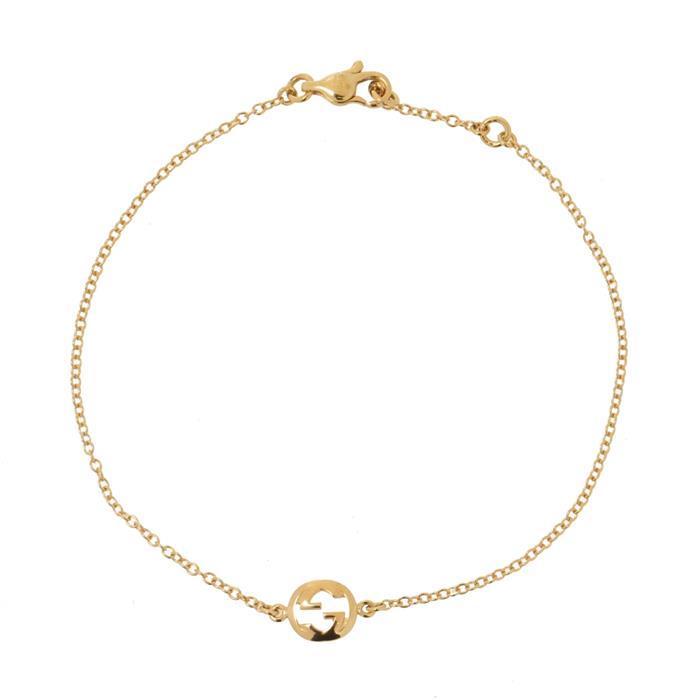 GUCCI Interlocking 18k Gold Chain Bracelet