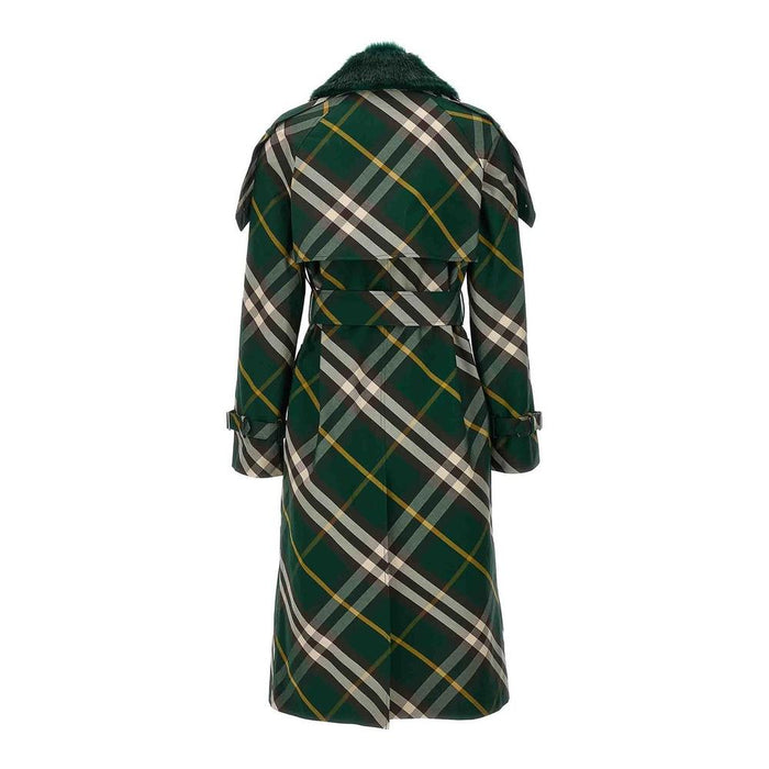 BURBERRY Check Gabardine Women’s Long Trench Coat