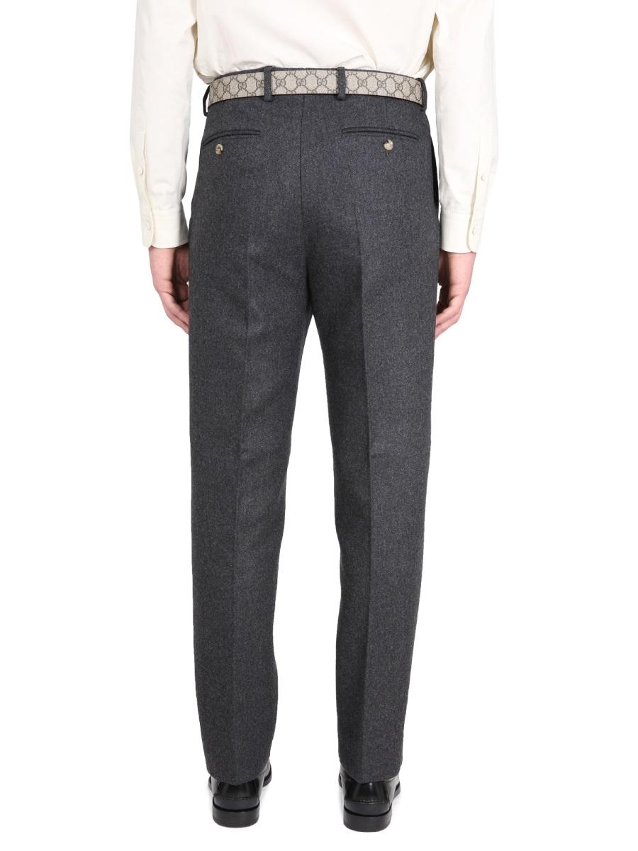 GUCCI Black Wool Slim Fit Suit Pants