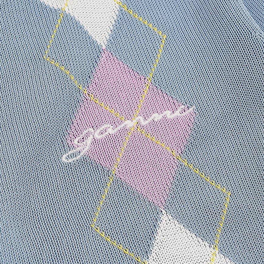 GANNI Women’s Cotton Argyle Cardigan A1160009 326