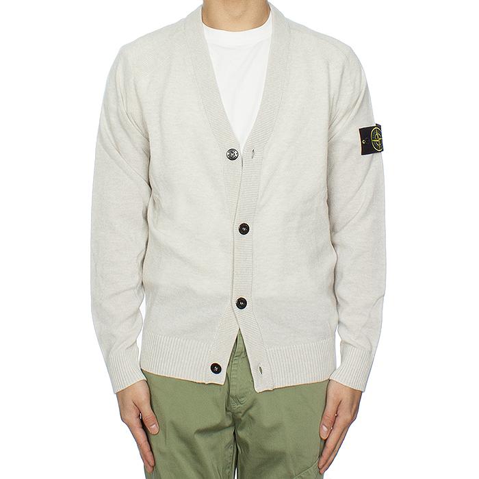 STONE ISLAND Reverse Stitch Woven Patch Cardigan Men’s Knit Black