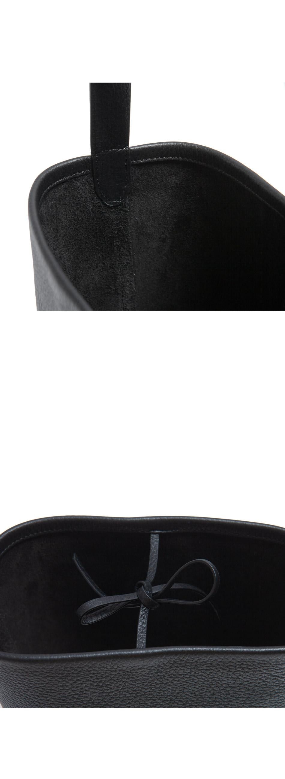The Row Black Leather NS Small Park Tote Bag W1314 L129