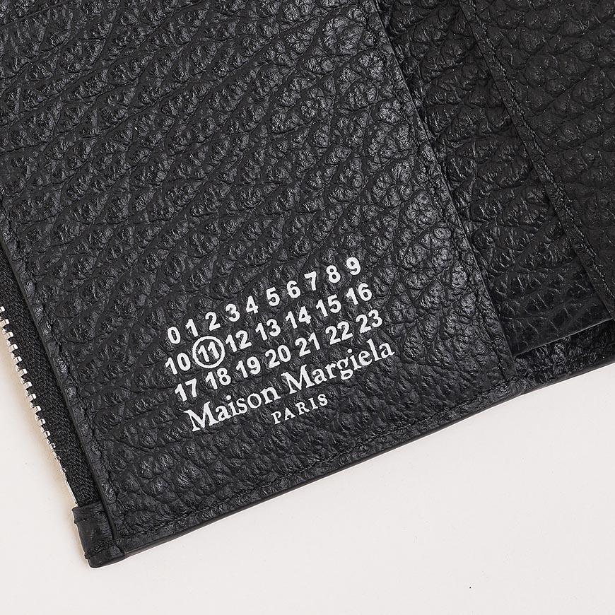 Maison Margiela Unisex Four-Stitch Leather Bifold Wallet Black