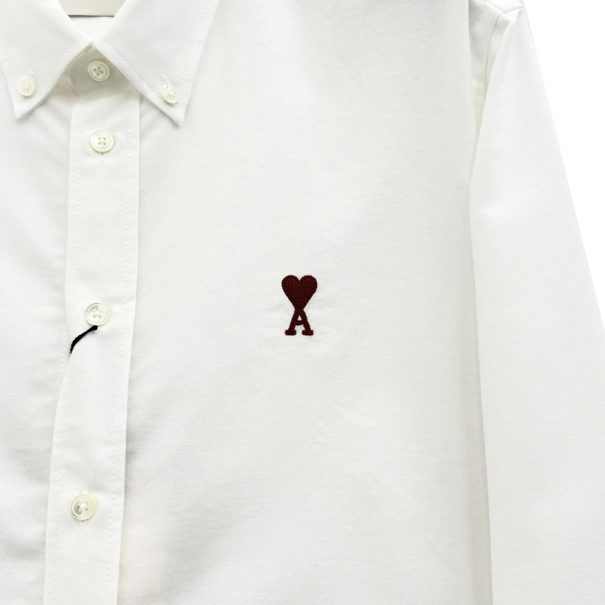 AMI Heart Logo Oxford Long Sleeve Shirt BFUSH063 168