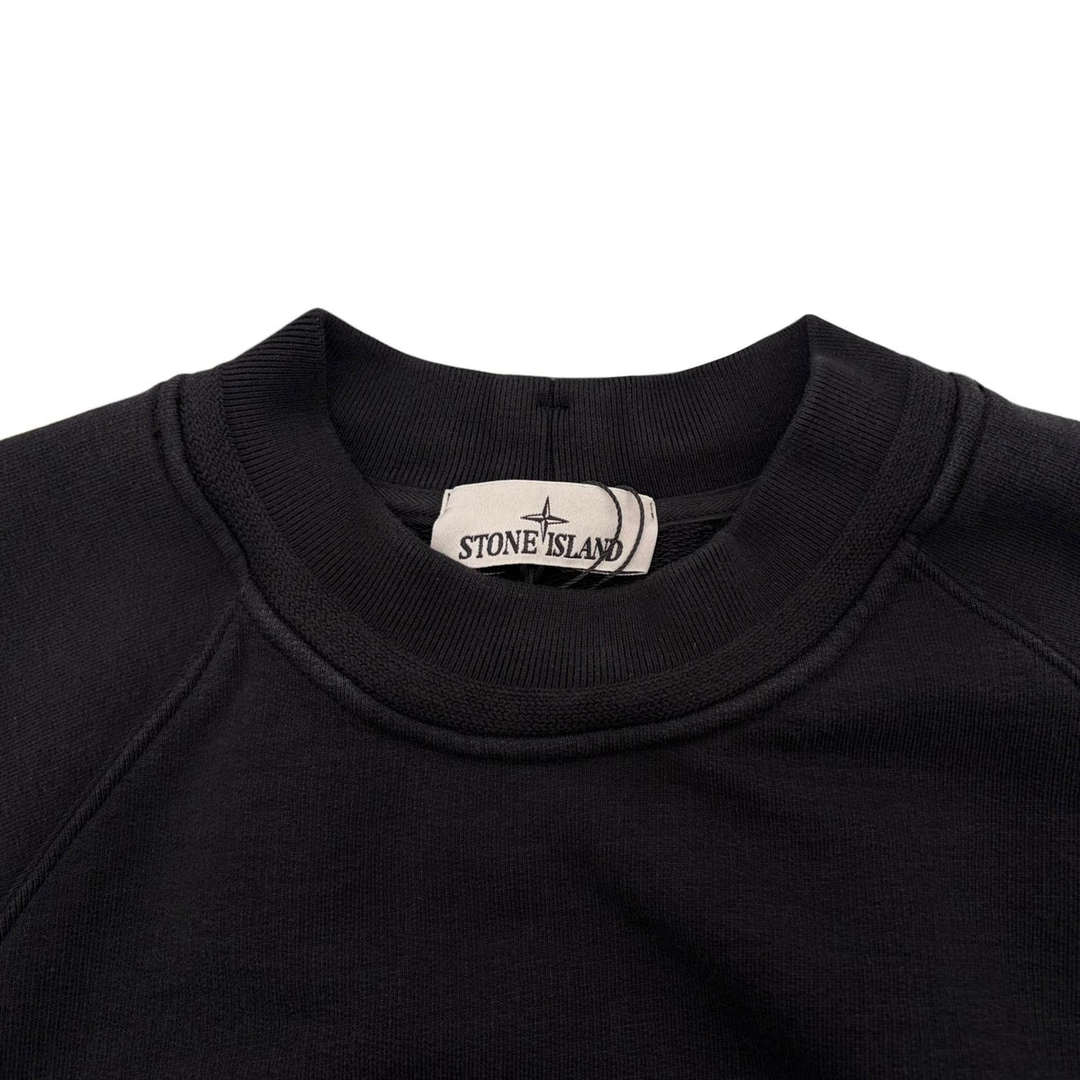 STONE ISLAND Heavy Cotton Woven Patch Sweatshirt Black Men